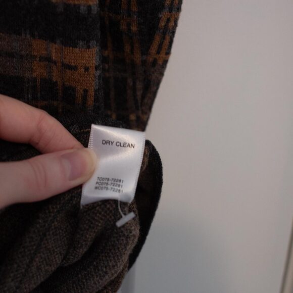 Pendleton 100% Merino Wool Plaid Button Jacket Brown Charcoal L (Fits S) Retro - Picture 7 of 7